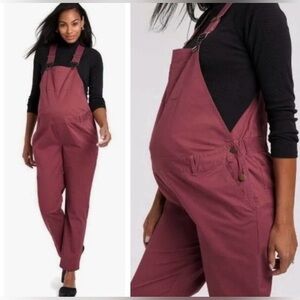 The Nines By Hatch Maternity Cotton Twill Overalls in “Deco Rose”, Sz 10, GUC